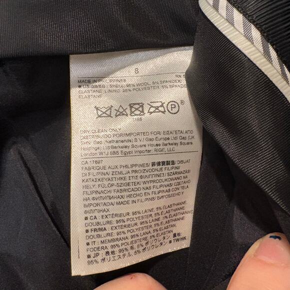 Banana Republic Womens Pants Black Size 8 Harper Pant Mid Rise Wool Blend Career - Picture 6 of 7